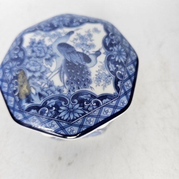 Blue and‎ white hand painted Asian trinket dish - Picture 3 of 6